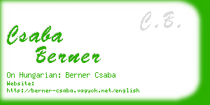 csaba berner business card